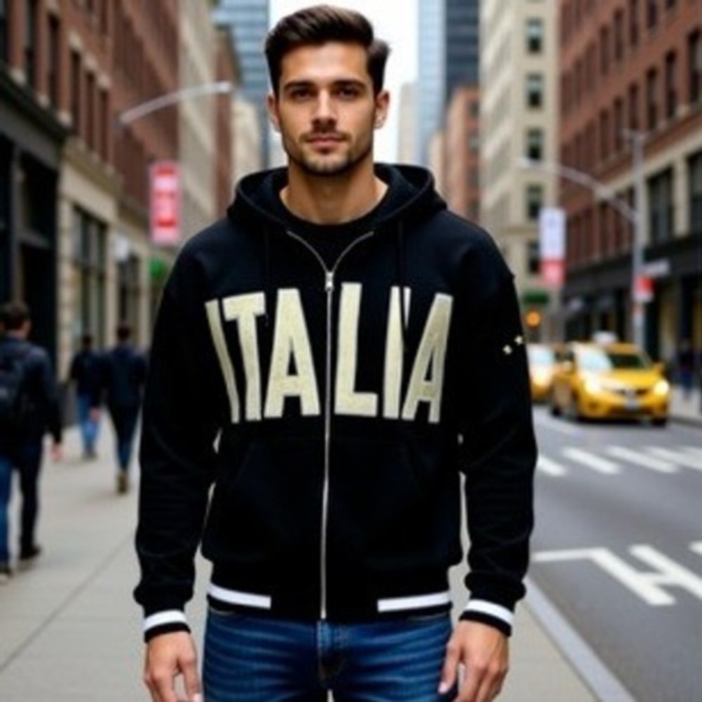 Go‎ Free Italia Hoodie Black Fits Like An X-Large